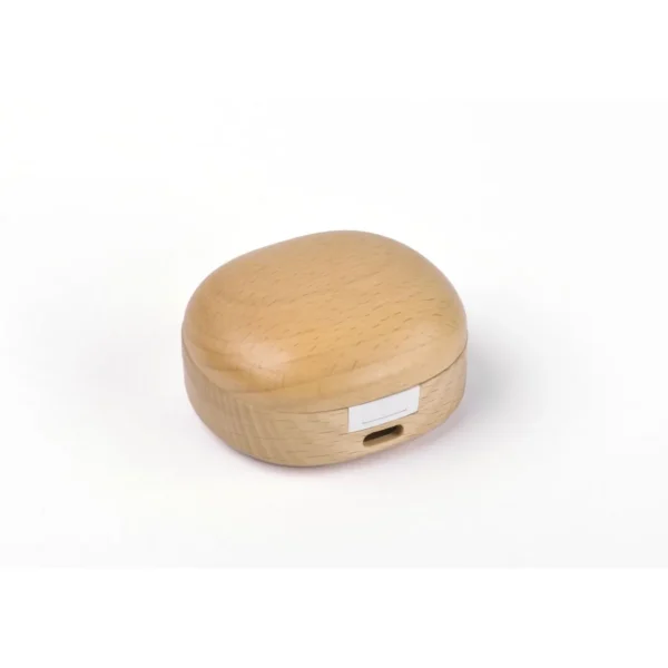 Ecouteur sans fils Bluetooth avec étui de recharge Q1669 en Bois FSC et plastique recyclé