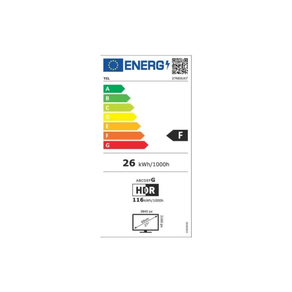 Ecran PC 4K 27R83U Plat 27'' MiniLED