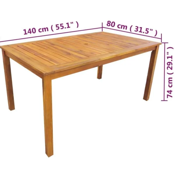 Ensemble a manger d'exterieur 5 pcs Bois d'acacia solide