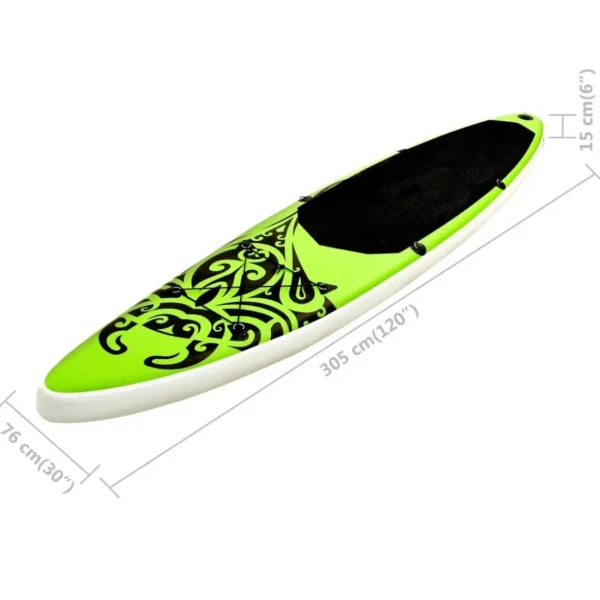 Ensemble de planche SUP gonflable 305x76x15 cm Vert