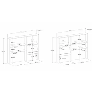 Ensemble meuble de cuisine avec élément mural et meuble bas L238cmSAMBA