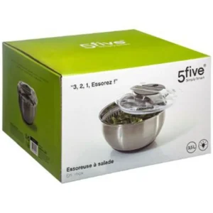 Essoreuse à salade en inox - 3,5 L - Argent