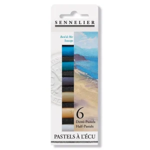 Etui pastels 'A l'écu' - 6 demi-pastels - Bord de Mer