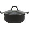 Faitout aluminium 24 cm avec couvercle en verre tous feux dont induction