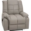 Fauteuil luxe de relaxation et massage inclinaison dossier repose-pied réglable revêtement synthétique gris