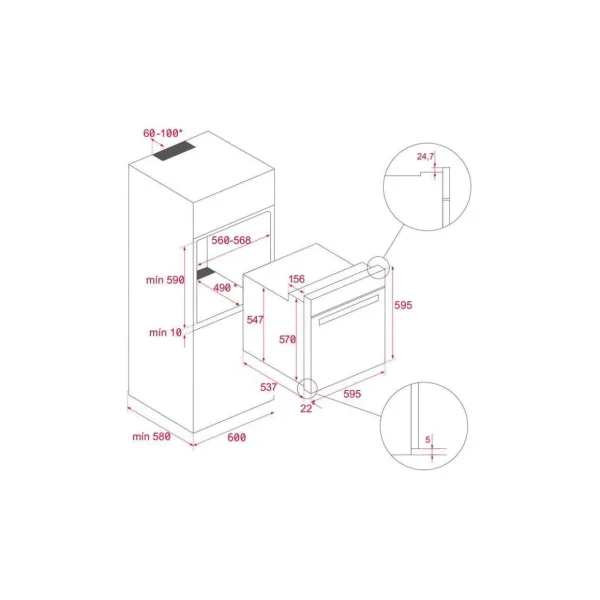 Four encastrable HLB8410P BK