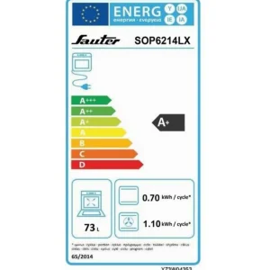 Four intégrable multifonction 73l 60cm a+ pyrolyse inox - sop6214lx