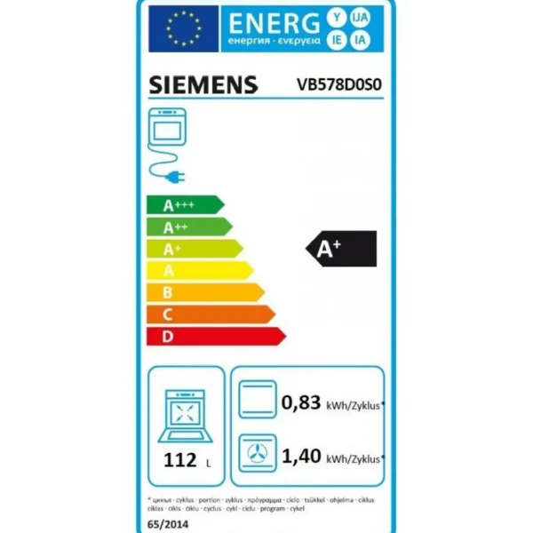 Four intégrable multifonction 112l 90cm a+ pyrolyse inox - vb578d0s0