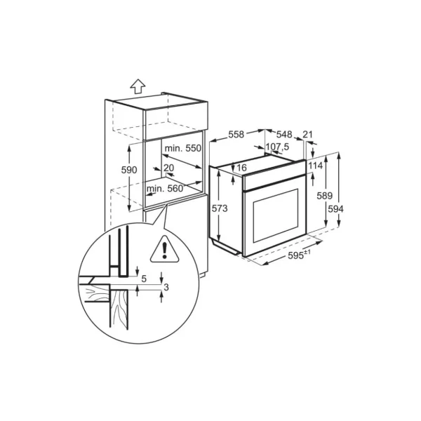 Four intégrable multifonction 72l 60cm pyrolyse blanc - EOF6P46V