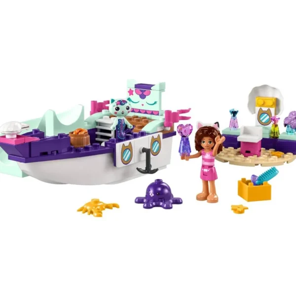 10786 Gabby et la Maison Magique Le Bateau et le Spa de Gabby et Marine, Set avec Salon de Beauté, Figurines et Accessoires, Jouet pour Filles, Garçons, Enfants Dès 4 Ans