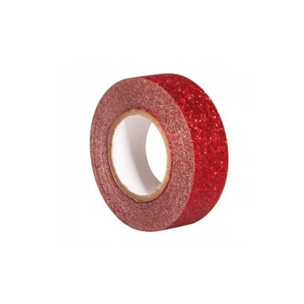 Glitter tape 5 m x 1,5 cm - rouge