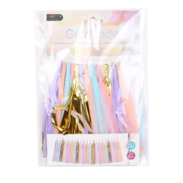Guirlande 21 Pompons 2m Multicolore