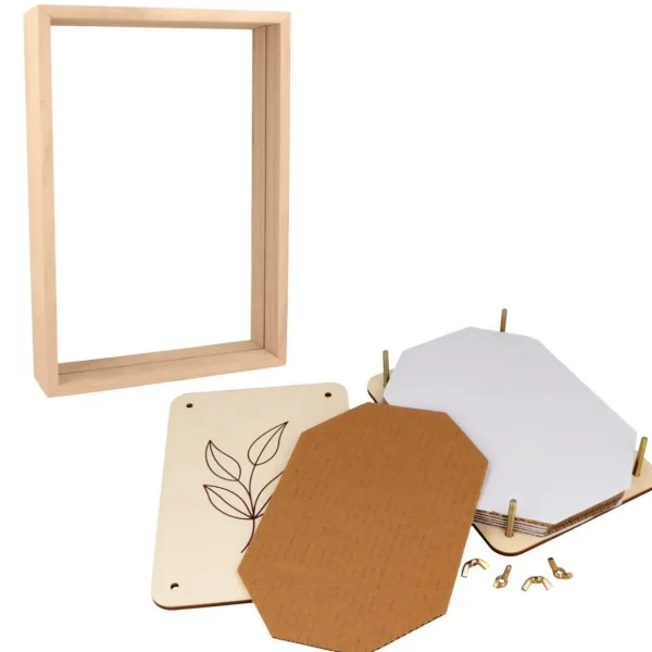 Herbier + cadre en bois 31 cm