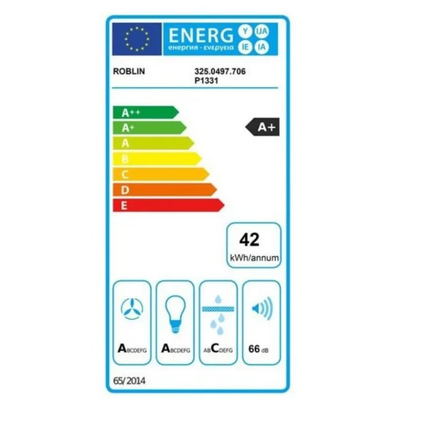 Hotte décorative 90cm 66db 700m3/h inox - 6850896