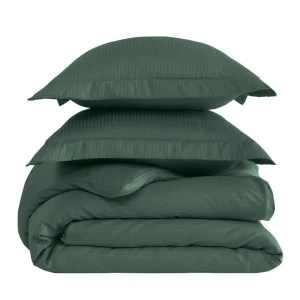 Housse de couette rayée réversible satin de coton VERSAILLES