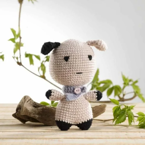 Kit Complet Amigurumi Firmin le Chien 17cm Beige