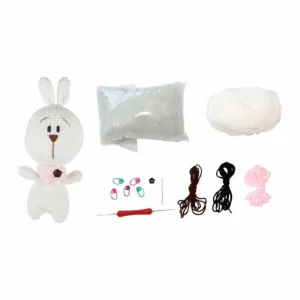 Kit Complet Amigurumi Valentin le Lapin 17cm Blanc