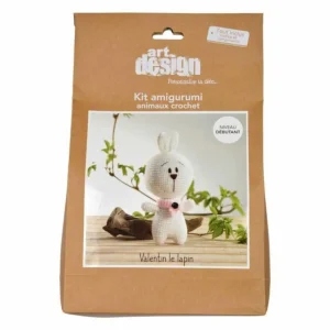 Kit Complet Amigurumi Valentin le Lapin 17cm Blanc