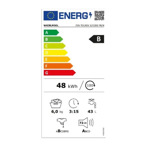 Lave linge top ZENTDLRBX6252BSFR/N Silence
