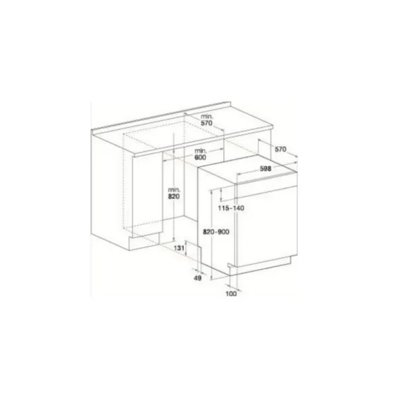 Lave-vaisselle 60cm 14 couverts 46db intégrable avec bandeau - wbc3c26