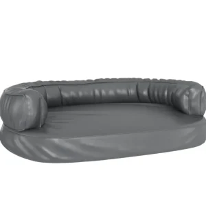 Lit pour chien ergonomique Mousse Gris 88x65 cm Similicuir