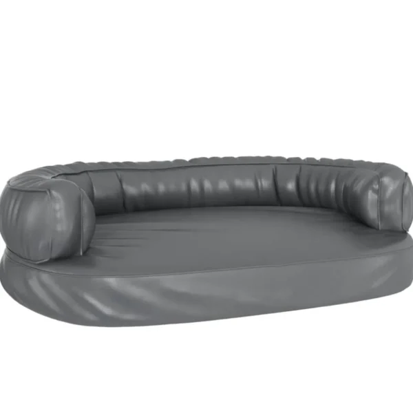 Lit pour chien ergonomique Mousse Gris 88x65 cm Similicuir