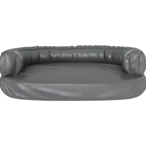 Lit pour chien ergonomique Mousse Gris 88x65 cm Similicuir