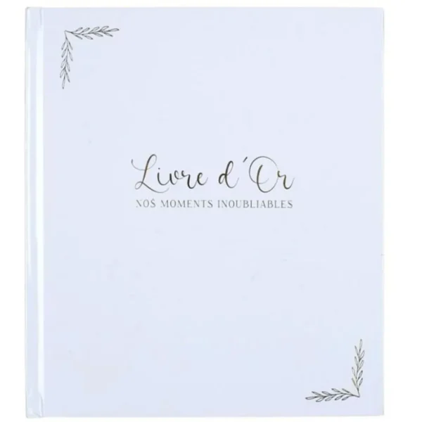 Livre d'Or Nos Moments Inoubliables 20x25cm Blanc