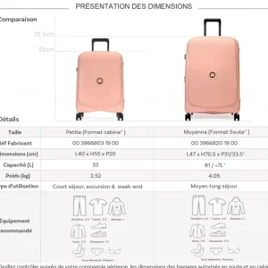 Lot 2 valises rigides Beaumont cabine 55cm et soute 71cm TSA