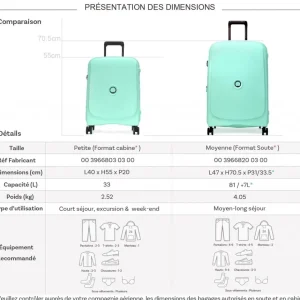 Lot 2 valises rigides Beaumont cabine 55cm et soute 71cm TSA