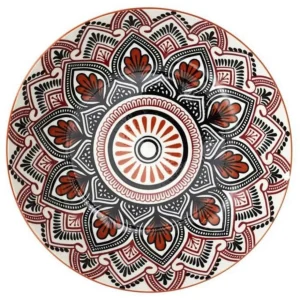 Lot de 6 Assiettes Creuses Mandala 20cm Orange