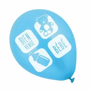 Lot de 6 Ballons Bébé est Arrivé 30cm Bleu