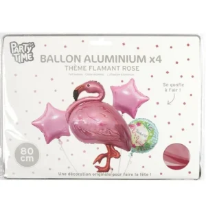 Lot de 4 Ballons Flamant Rose 25cm Multicolore