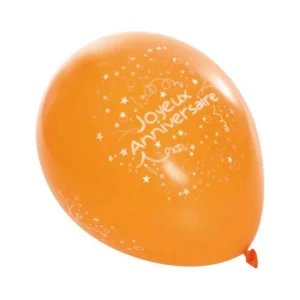 Lot de 8 Ballons Joyeux Anniversaire 25cm Multicolore