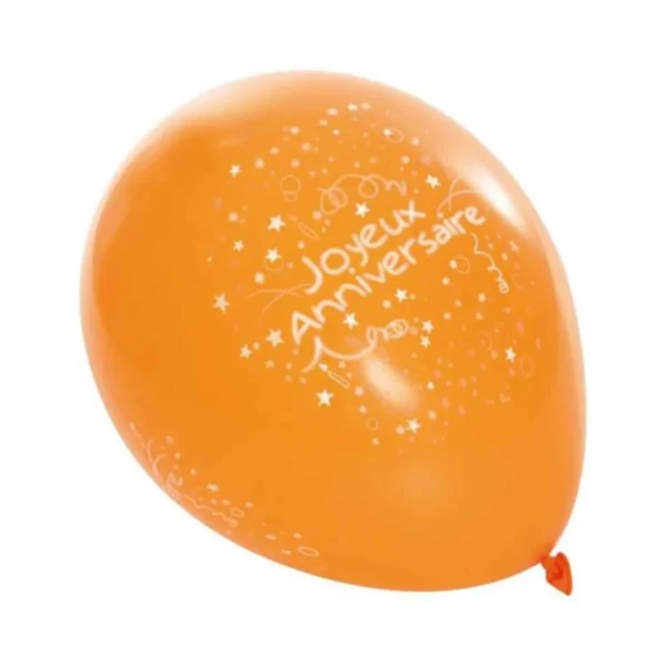Lot de 8 Ballons Joyeux Anniversaire 25cm Multicolore