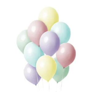 Lot de 10 Ballons Pastels 17cm Multicolore