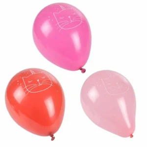 Lot de 6 Ballons Gonflables Boho Chat 23cm Rose