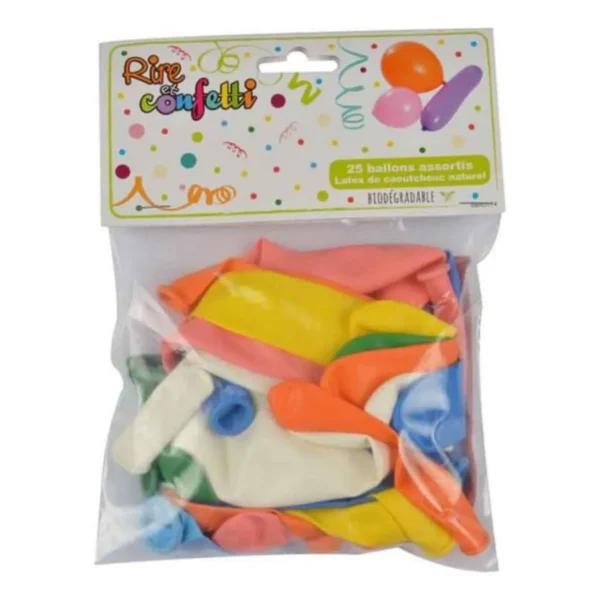 Lot de 25 Ballons Gonflables Latex Multicolore