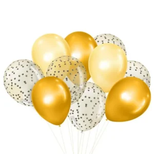 Lot de 10 Ballons Gonflables Fiesta Jaune & Blanc