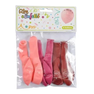 Lot de 6 Ballons Gonflables Boho Chat 23cm Rose