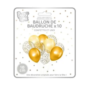 Lot de 10 Ballons Gonflables Fiesta Jaune & Blanc