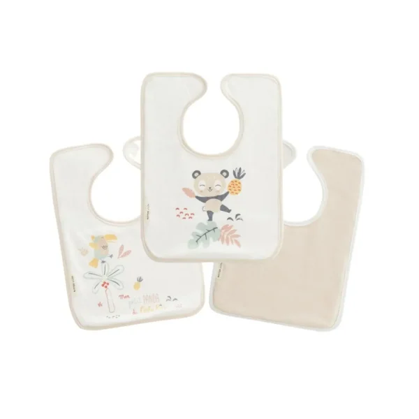 Lot de 3 bavoirs bébé Baby Panda