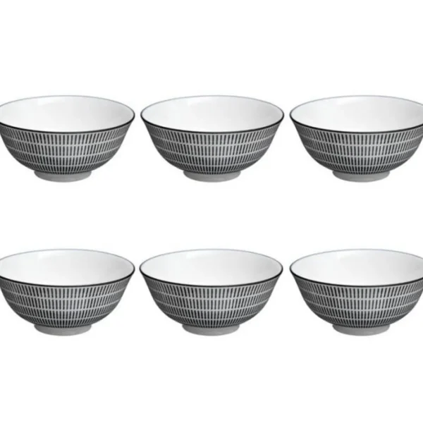 Lot de 6 Bols Porcelaine Lunis 15cm Noir