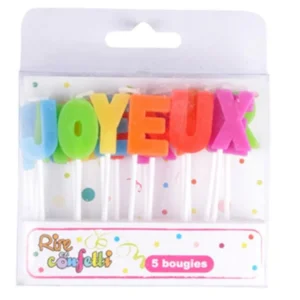 Lot de 18 Bougies Joyeux Anniversaire 17cm Multicolore