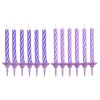 Lot de 24 Bougies d'Anniversaire Nuance 6cm Prune
