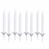 Lot de 24 Bougies d'Anniversaire Support 5cm Blanc