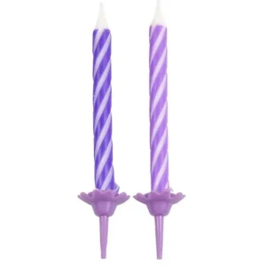 Lot de 24 Bougies d'Anniversaire Nuance 6cm Prune