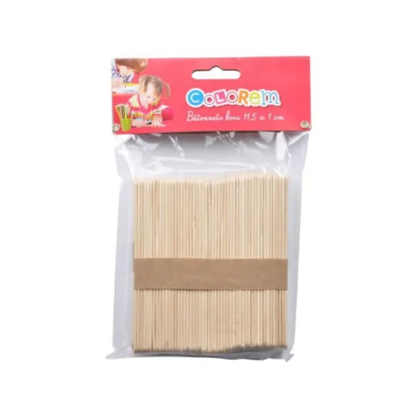 Lot de 100 Bâtonnets en Bois Colorem 11cm Naturel