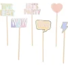 Lot de 6 Bâtons Photo Booth 20cm Multicolore