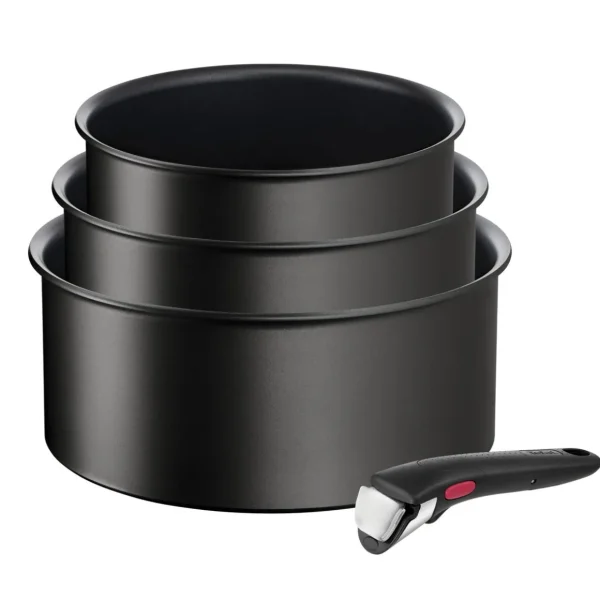 Lot de 3 casseroles 16/18/20 cm (1,5/2,1/3L) + 1 poignée INGENIO ECO RESIST